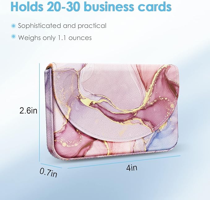 Business Card Holder，PU Leather Business Card Case Color Printing Pattern Card - Image 2