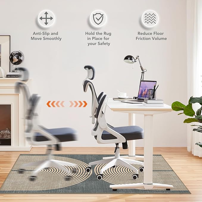 Office Chair Mat for Hardwood Floor&Tile Floor, Under Desk Rug for Rolling - Image 5