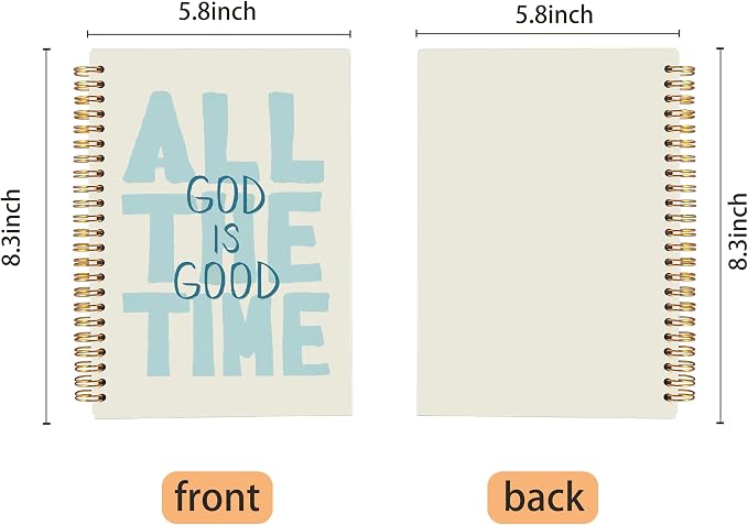 Ecezatik Blue Christian Notebook Journal, God Is Good All the Time Bible - Image 5
