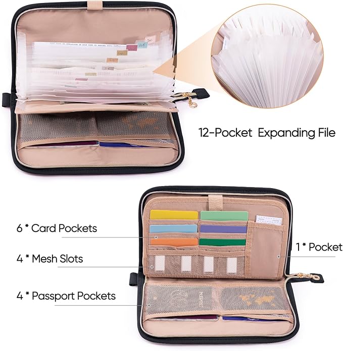 Receipt Organizer with 12 Pockets 10x6 Receipt Holder Organizer - Image 2