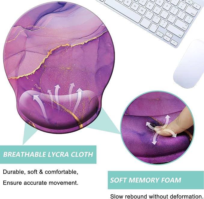 Mouse Pad with Wrist Support, Ergonomic Mouse Pad with Memory Foam Wrist Rest - Image 3