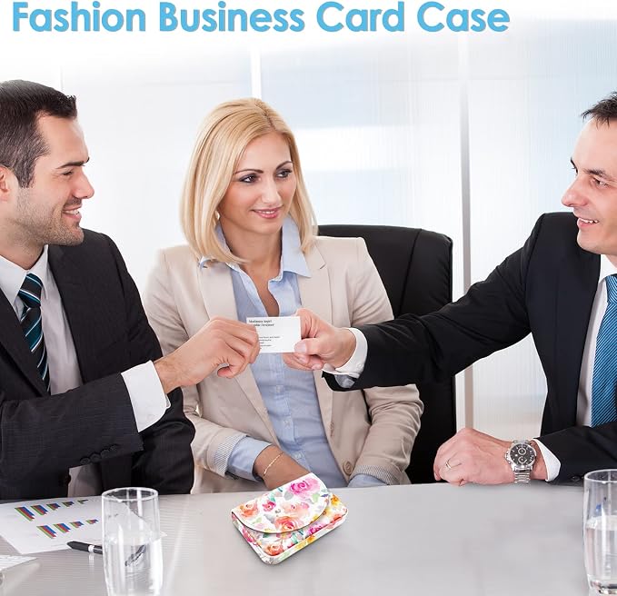 Business Card Holder，PU Leather Business Card Case Color Printing Pattern Card - Image 4