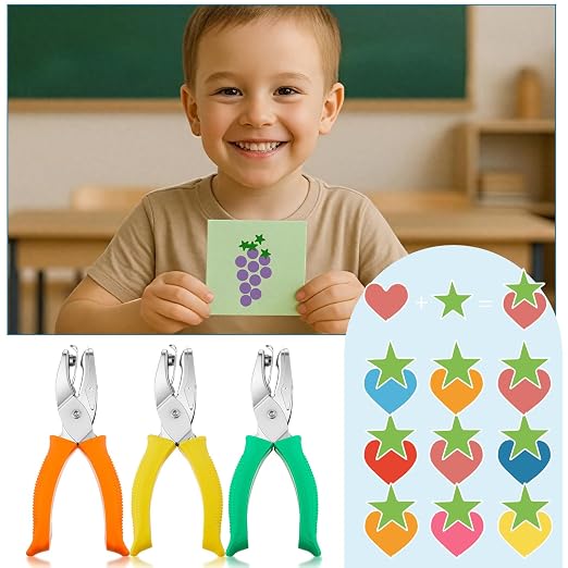 Zonon 3 Pcs Hole Punch Shapes Single Hole Paper Punchers - Image 5