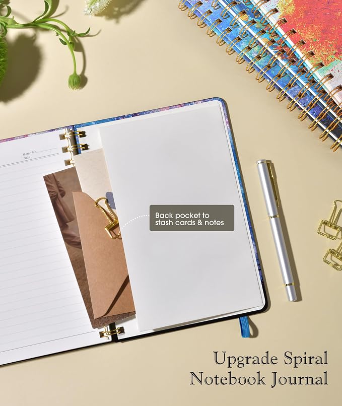 Lined Spiral Journal Notebook for Women, A5 Cute Hardcover Spiral Journals for - Image 6