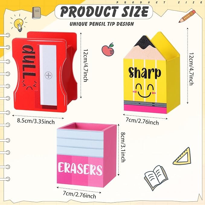 Gilprop 3 Pcs Back to School Sharp and Dull Pencil Holder - Image 2