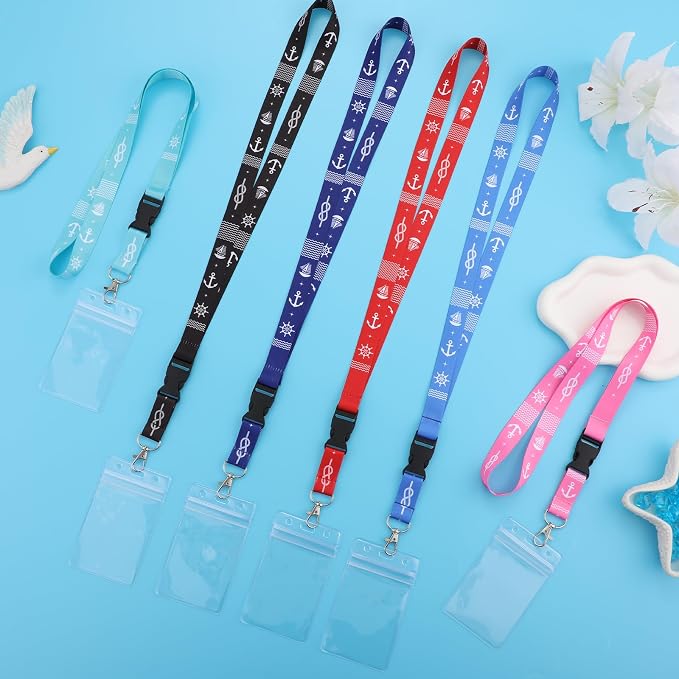6 Pack Cruise Lanyards with Waterproof Card Holders, Mixed Colors | Detachable - Image 7