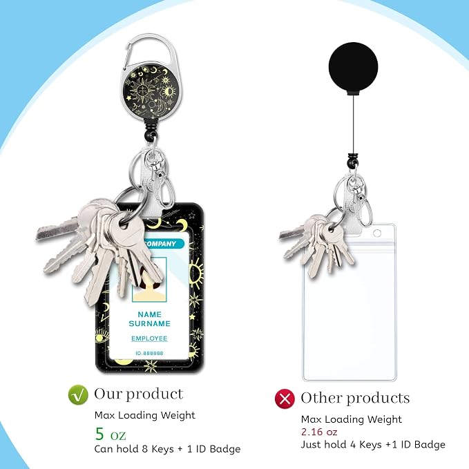 Hancynir Lanyards for Id Badges, Sun Moon Badge Holder - Image 5