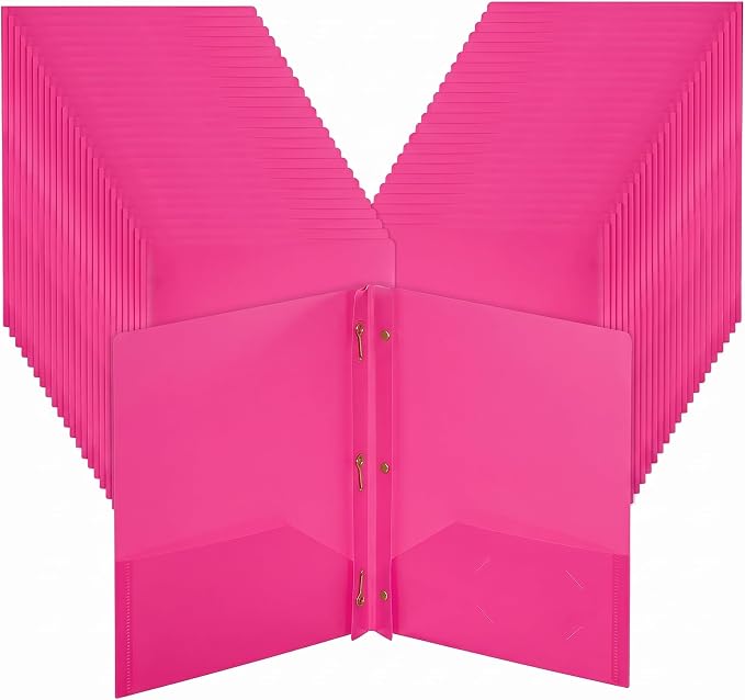 Mr. Pen- Plastic Folders with Pockets and Prongs, 48 Pack, Letter Size | Letter by MrPen