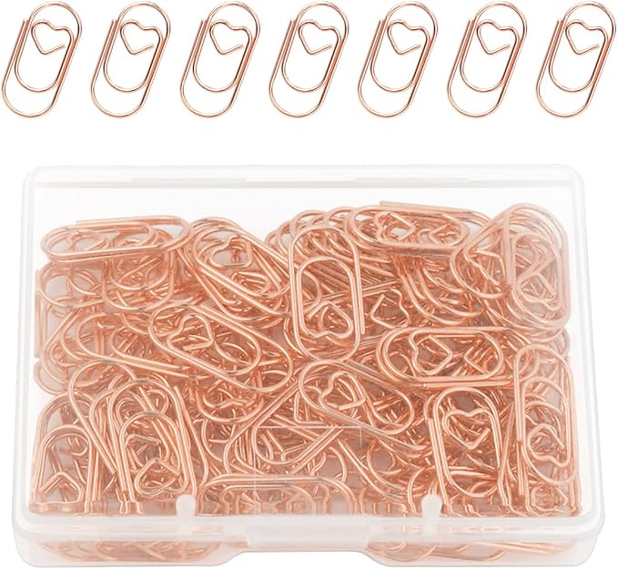 100 Pcs Love Heart Shaped Paper Clips, 0.78inch Cute Mini Paperclips by yuntop