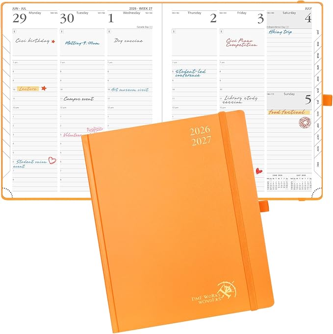 POPRUN 2026-2027 Academic Planner, Large Size 8.5" x 10.5", Weekly and Monthly by POPRUN