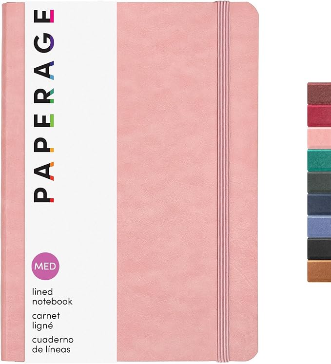 PAPERAGE Softcover Lined Journal Notebook, 160 Pages, Medium College Ruled by PAPERAGE