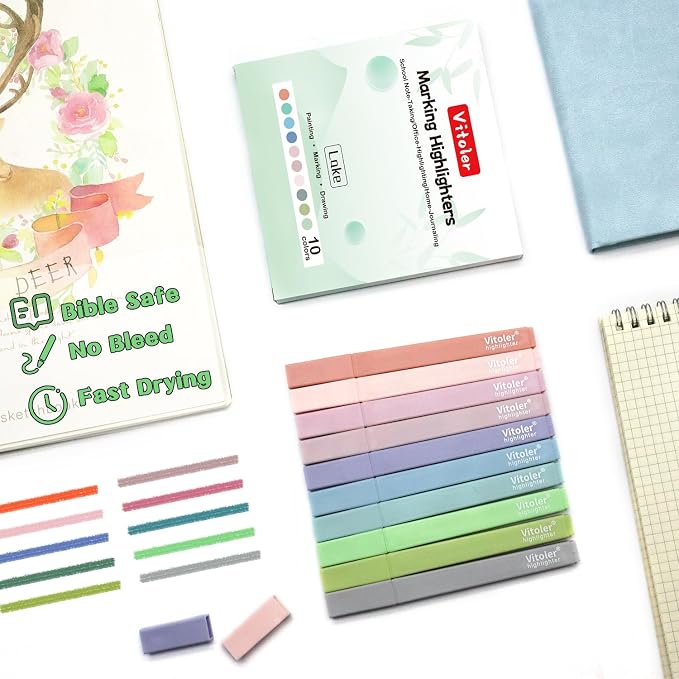 Vitoler Bible Highlighters, Aesthetic No Bleed Bible, Soft Chisel Tip, Cute - Image 5
