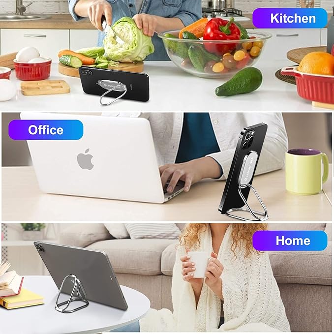 Foldable Cell Phone Stand for Desk, Adjustable Cellphone Ring Holder Finger - Image 2