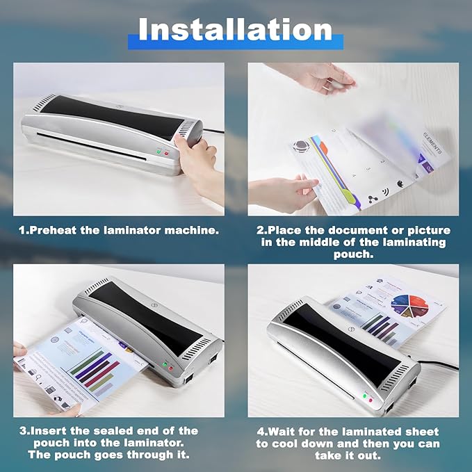 1000 Pack Laminating Sheets, 5Mil 9" x 11.5" Laminating Pouches，5Mil Clear Thermal Lamination Sheet Paper for Laminator, Holds 8.5 x 11 Inch Sheets-DeskLoop Office