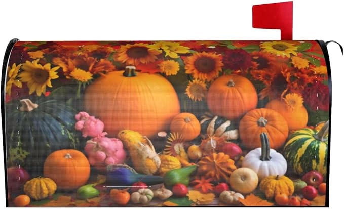 Fall Pumpkin Welcome Magnetic Mailbox Cover, Mailbox Wrap Decorative - Image 2