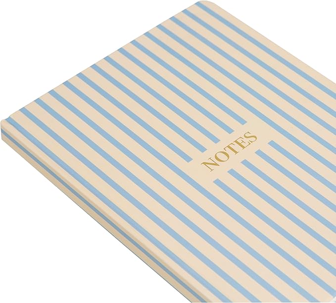 Pearhead Hardcover Journal Notebook 6x8 – Cream & Blue Stripe College-Ruled - Image 3