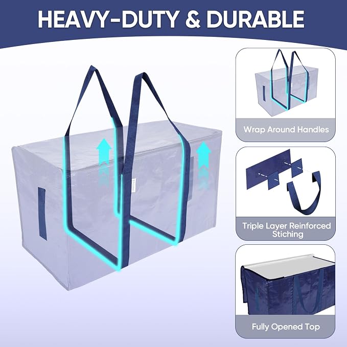 TICONN 2 Pack Extra Large Moving Bags Heavy Duty - Image 3