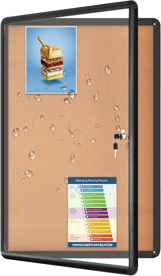 Magula 38"x28" Enclosed Bulletin Board Tamper-Proof Dispaly Case, Aluminium by Magula