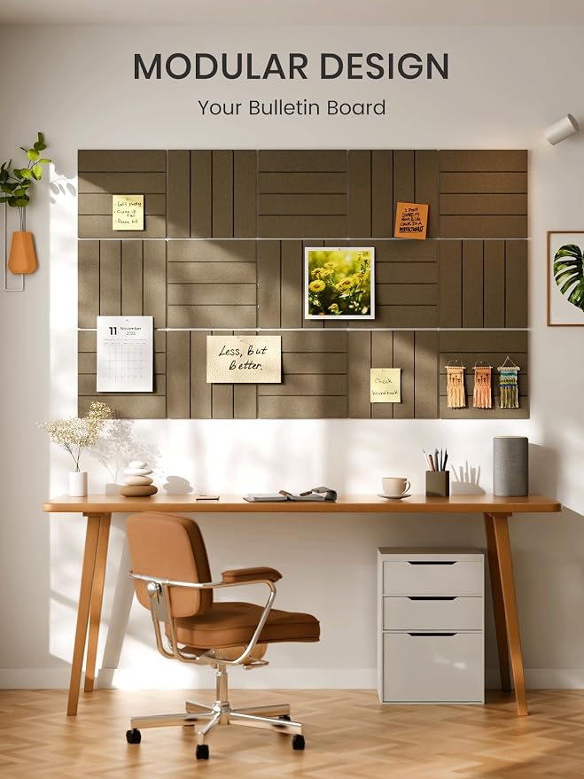 Bumusty Large Cork Board Alternative-36 x 24" Felt Bulletin Board Tiles - Image 6