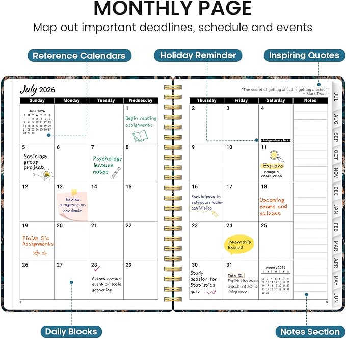 Planner 2026-2027, Academic Monthly and Weekly Calendar Planner - Image 2