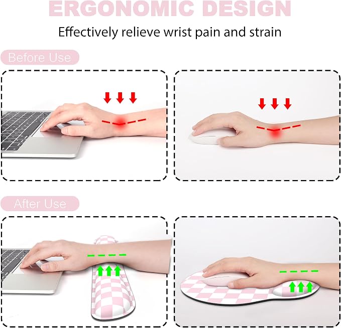 Ergonomic Mouse Pad with Wrist Rest and Keyboard Wrist Rest, Mousepad and Wrist - Image 2