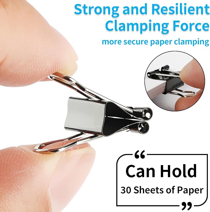 180Pcs Small Binder Clips, Mini Binder Clips, 0.63 in/15mm Clips Office Supplies - Image 4