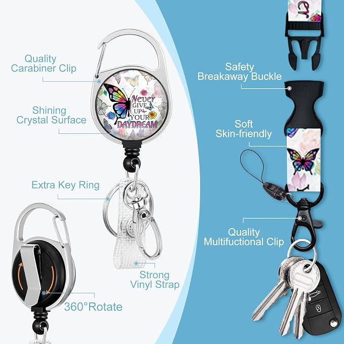 Butterfly Flower Lanyards for Id Badges, Cute ID Badge Holder - Image 5