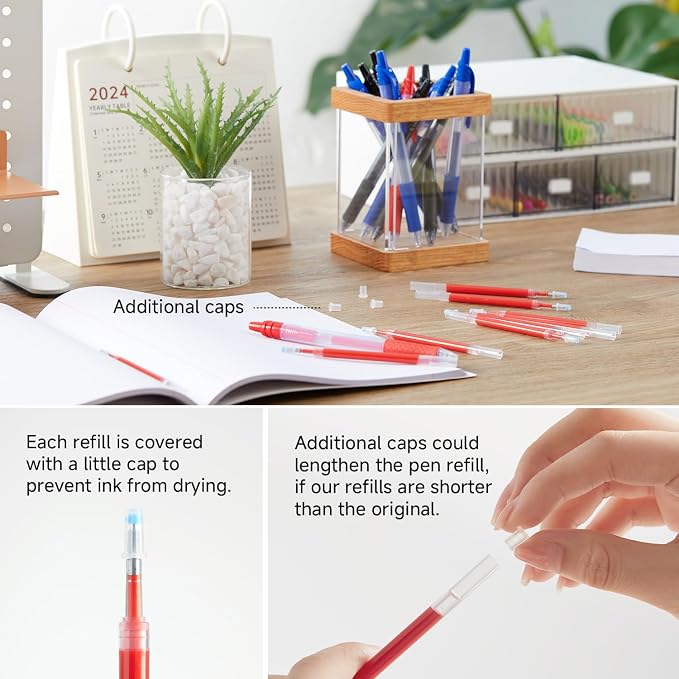 Retractable Gel Pen Refills, Shuttle Art 30 Pack Red Rollerball Gel Ink Pens - Image 2