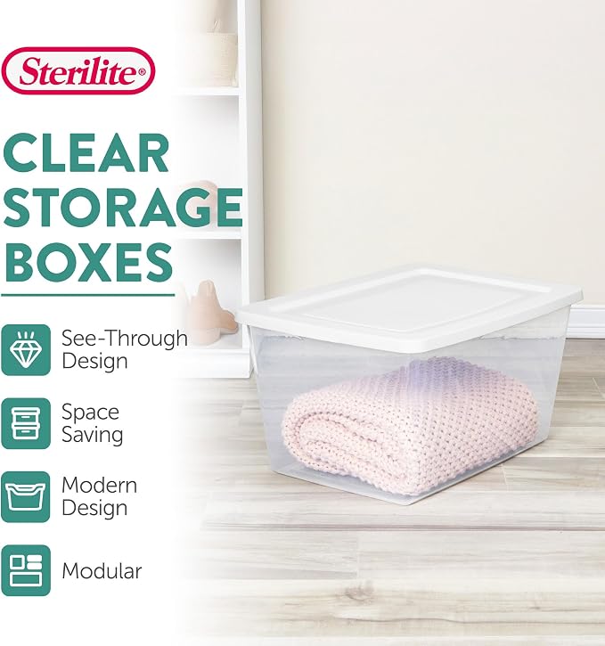 Sterilite 24 Pack Storage Box, 58 Quart Stackable Tote - Image 2