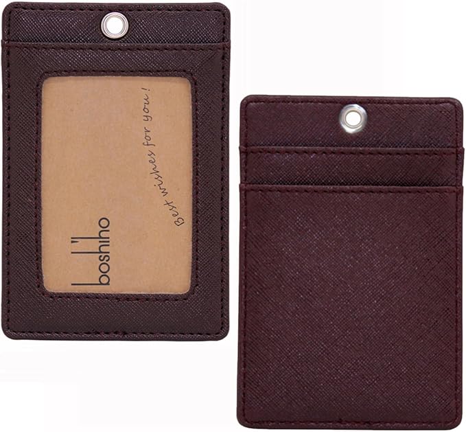 Boshiho Vertical Style Leather ID Card Badge Holder - Image 5
