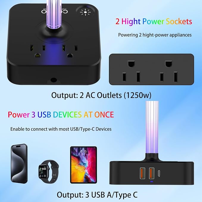 RGB Headphone Stand with USB Charger COZOO Desktop Gaming Headset Holder Hanger - Image 4