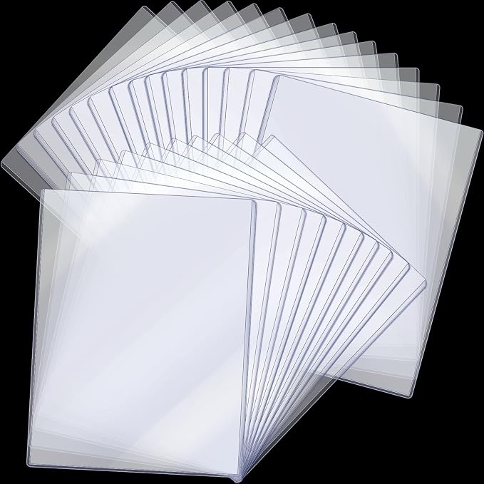Jecery 25 Pcs 8.5 x 11'' Rigid Print Protectors Clear Rigid Plastic Paper Page by Jecery