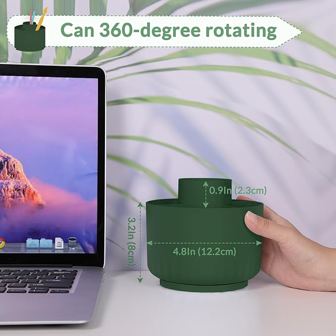 SKYDUE 360 Degree Rotating Desk Organizer, Dual-Purpose Pencil Pen Holder for Desk, Rotating Pencil Cup with Stickers, Office Supplies, Desk Decor for Office, School, Home-DeskLoop Office