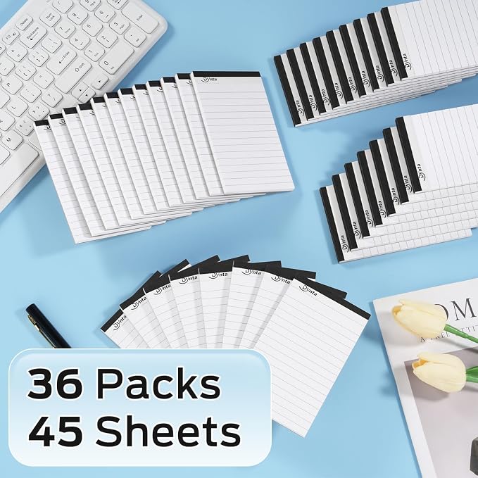Dynta 36 Pcs Note Pads, 3x5 In Small Notepad, 80GSM White Lined Scratch Pads - Image 5