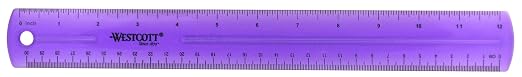 Westcott 16024 Jeweltone Plastic Ruler by Westcott