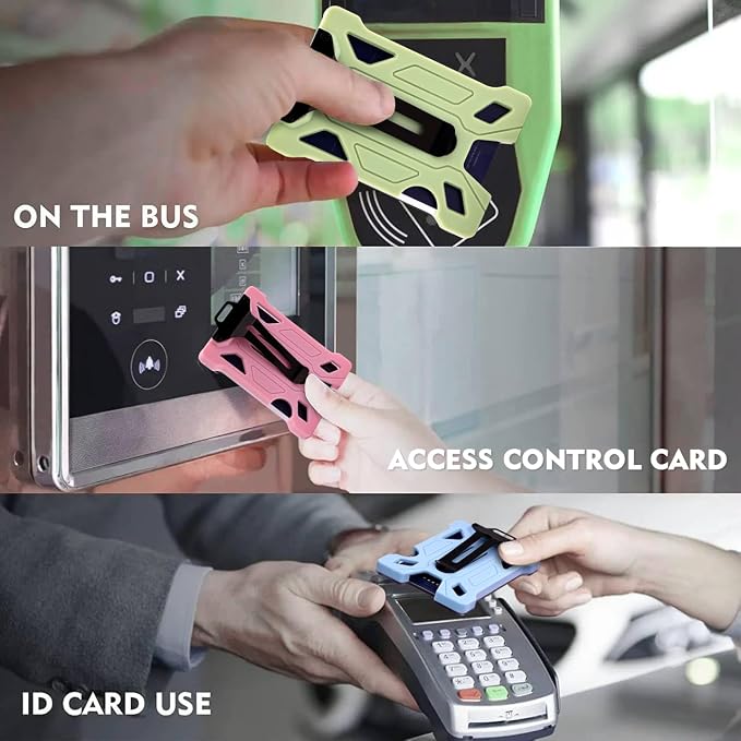 ID Badge Holder with Retractable Clip, Credit Card Holder, Keychain Wallet - Image 5