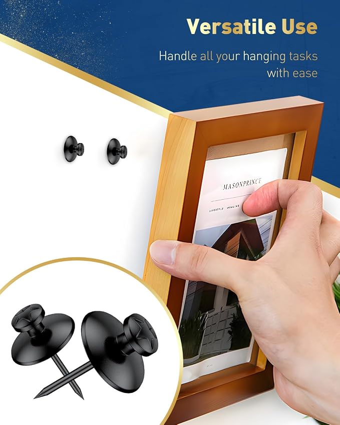 Uniclife 30 Pcs Push Pins for Wall, Double Headed Thumb Tacks, Picture Hangers - Image 7