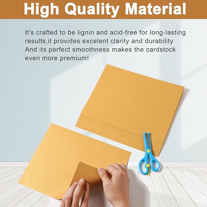 120 Sheets Gold Shimmer Cardstock 8.5 x 11 Metallic Paper, 250gsm/92lb Thick Paper Card Stock for Birthday Decorations, DIY Cards Making, Greeting Cards, Wedding Invitations, School Crafting-DeskLoop Office
