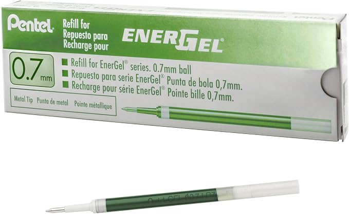 Pentel Refill Ink for EnerGel RTX Retractable Gel Pen, 12 Pack, Medium Point by PentelofAmerica