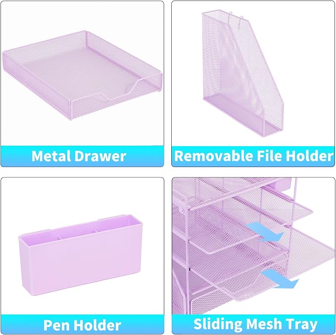 Gugsey Desk Organizer, 5-Tier Paper Letter Tray Organizer - Image 3