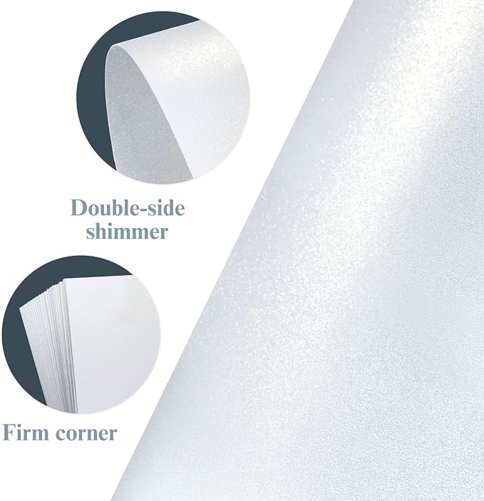 White Shimmer Blank Note Cards and Envelopes, Goefun Pearl 5x7 Flat Cardstock - Image 3