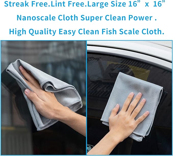 Easy Clean Fish Scale Nanoscale Cleaning Cloth,Streak Free Microfiber Glass Cleaning Cloths for Window Mirrors Windshields,Lint Free Microfiber Polishing Cleaning All-Purpose Towel Pack of 6(Purple)-DeskLoop Office