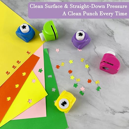 10 Pack Punch Craft Set, Colorful Crafts Hole Punch Shape, Hole Punch Shape - Image 5