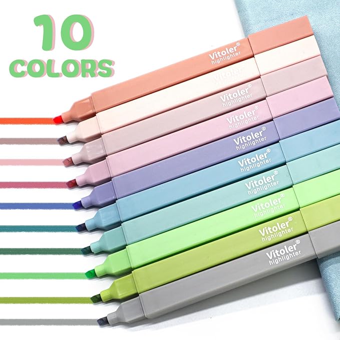 Vitoler Bible Highlighters, Aesthetic No Bleed Bible, Soft Chisel Tip, Cute - Image 2