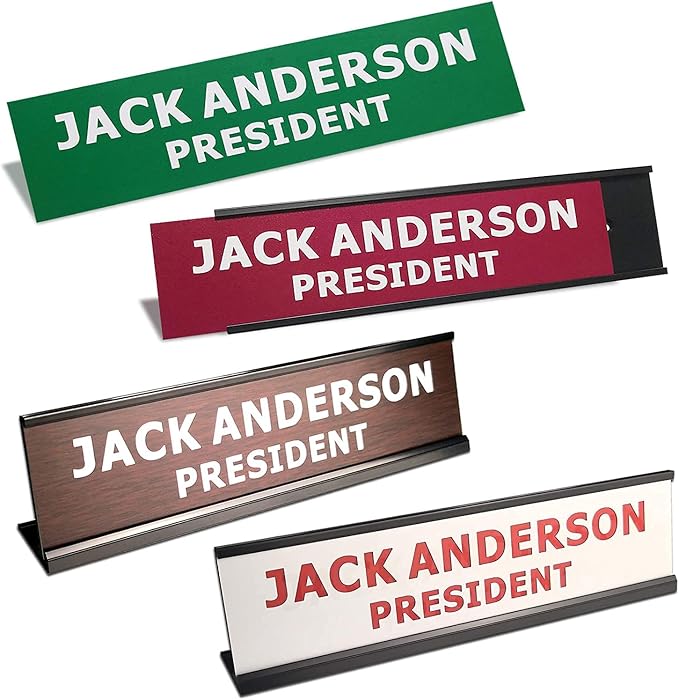 2" x 8" Custom Engraved Name Plate Personalized Office Nameplates - Image 2