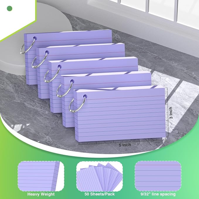 250 Count Purple Index Cards - Image 2