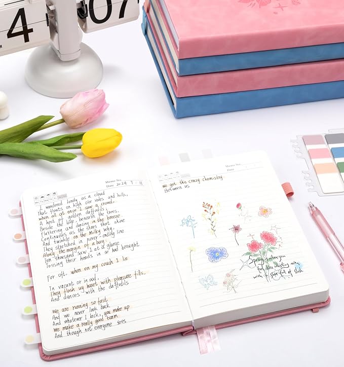 Lined Journal Notebook 365 Pages, A5 Leather Journals - Image 3
