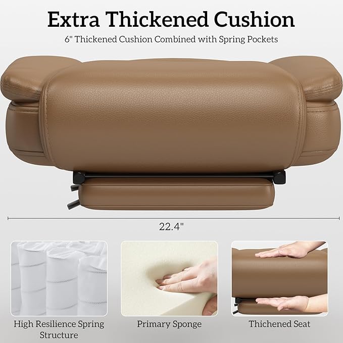 GYI Criss Cross Chair with Wheels, 160°Big and Tall Reclining Office Desk Chair with High Back, Wide Seat, Arms, Footrest, Brown-DeskLoop Office