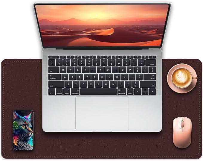 Non-Slip Desk Pad, PU Leather Desk Mat by METEOROCK