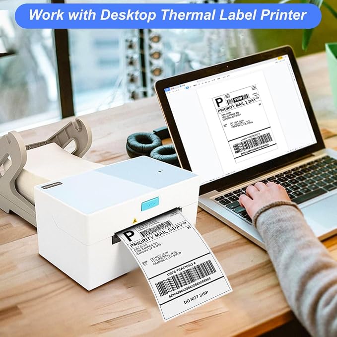 OausTect 4x6 Shipping Label 500 Fanfold Labels - Image 2